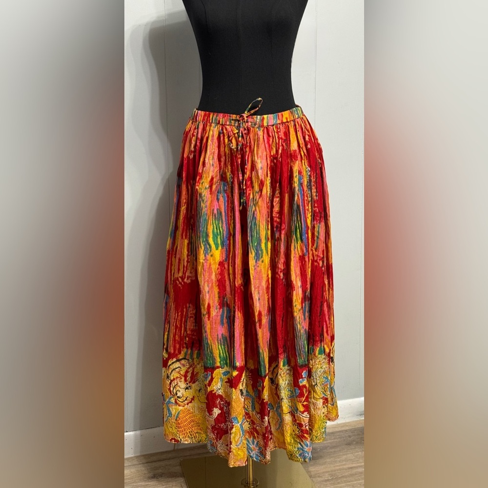 Millenium 100% Cotton Lightweight Multi Color A-Line Skirt
